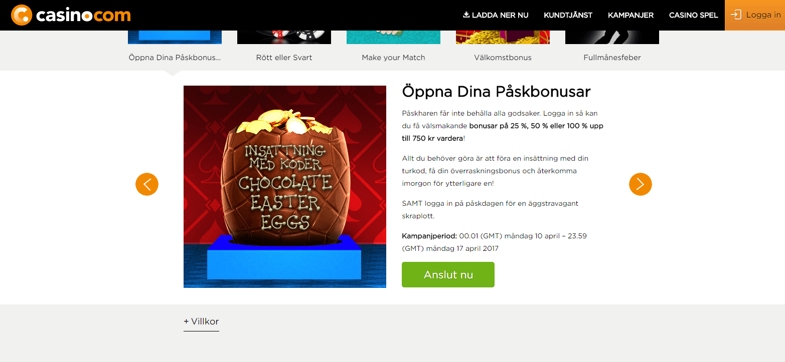 Påsk bonus Caisno.com