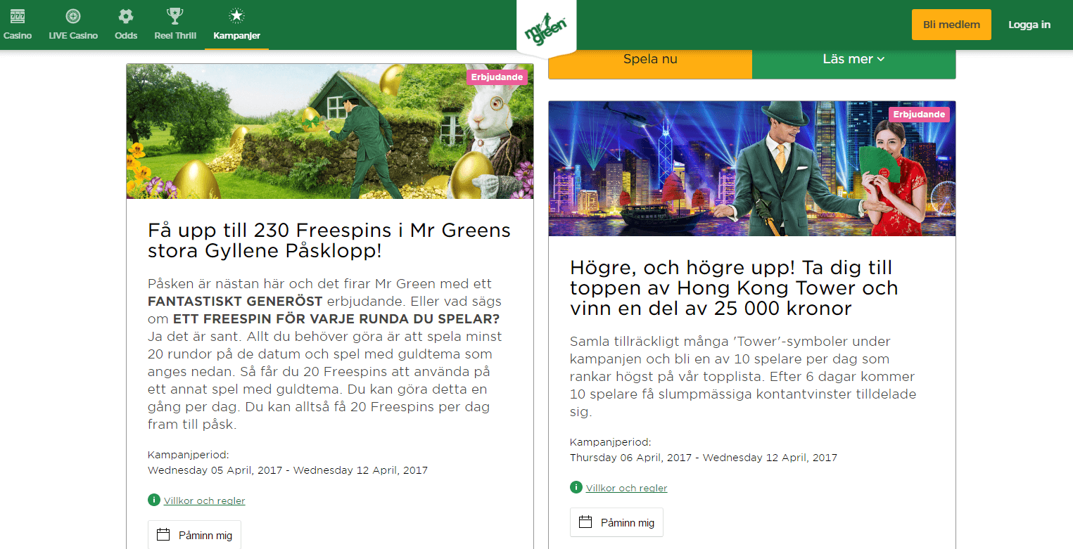 MrGreen påskkampanj