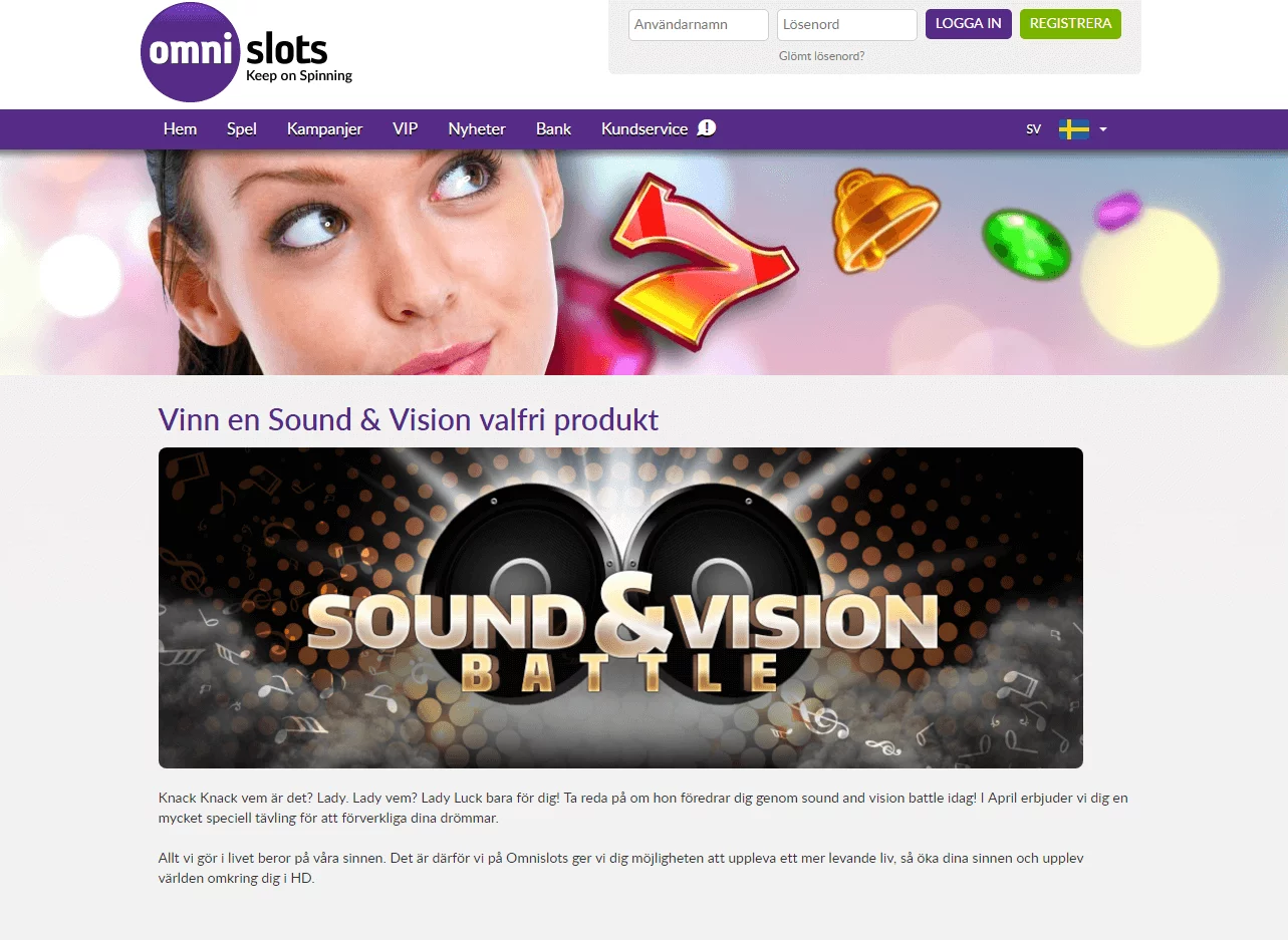 Vinn prylar hos Omnislots