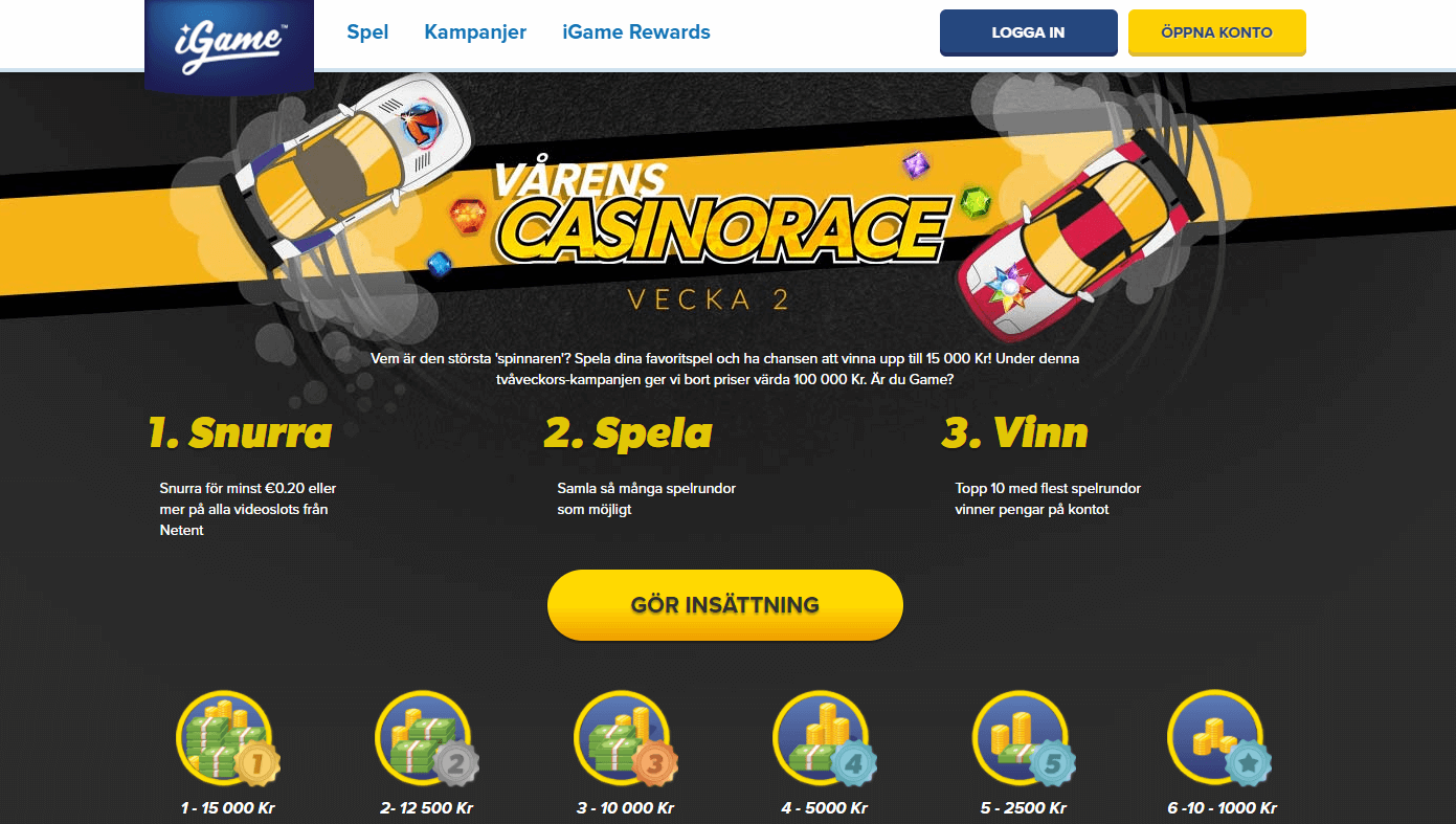 Igame vårens casino race