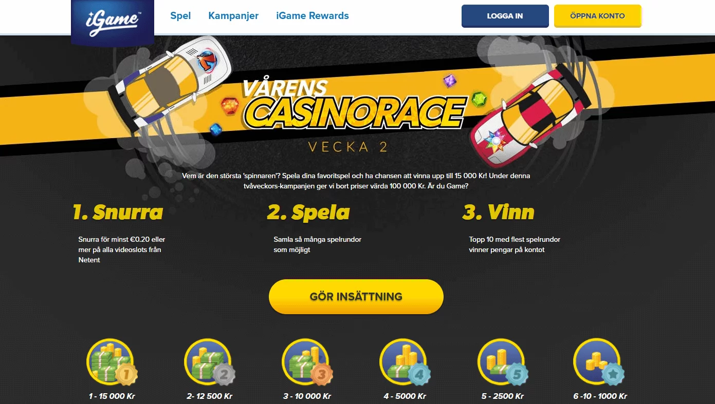 Igame vårens casino race