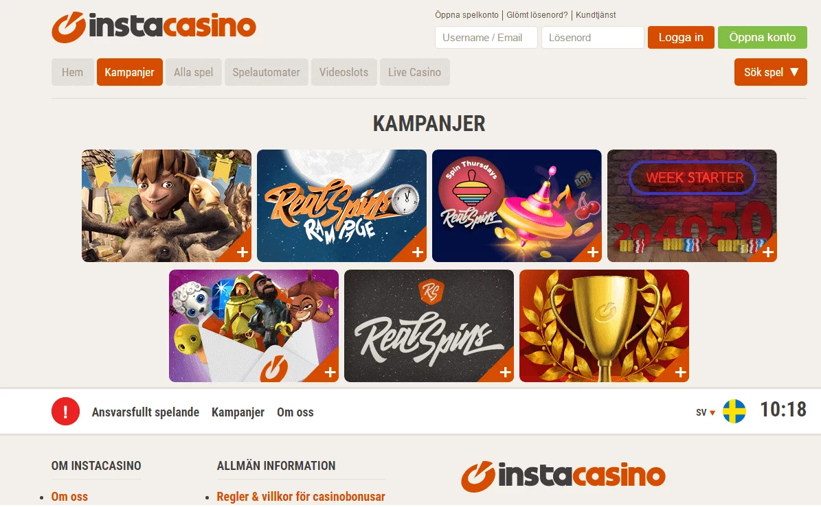 Instacasino kampanjer