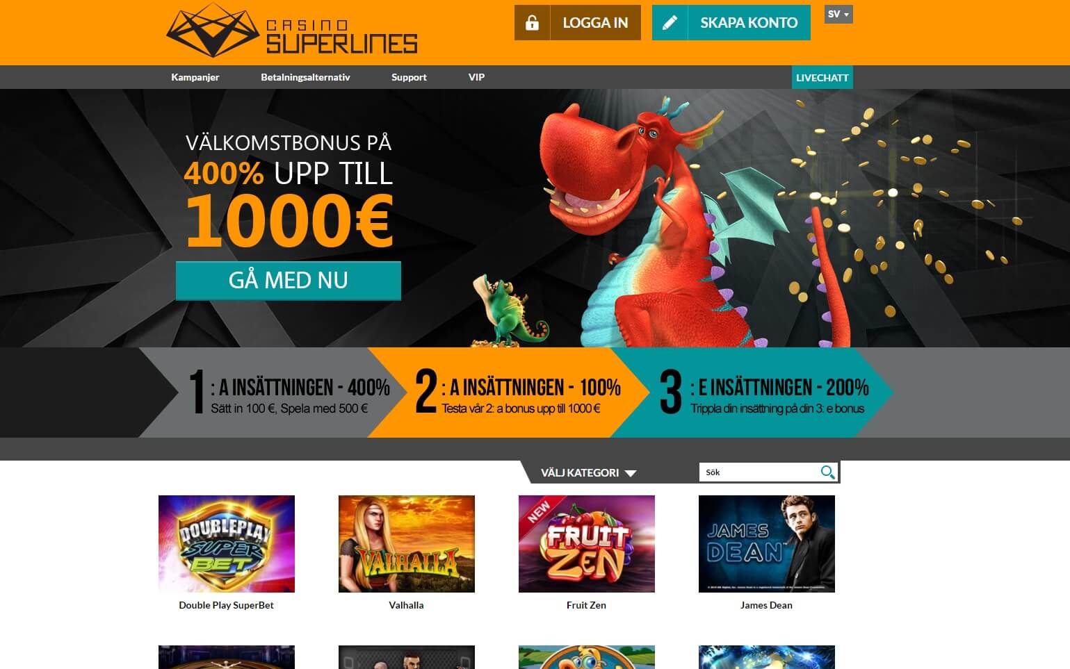 Veckans casino Superlines