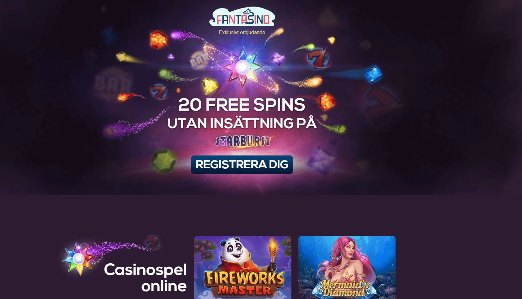 Fantasino freespins utan insättning