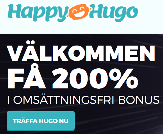 30% bonus omsättningsfri HappyHugo