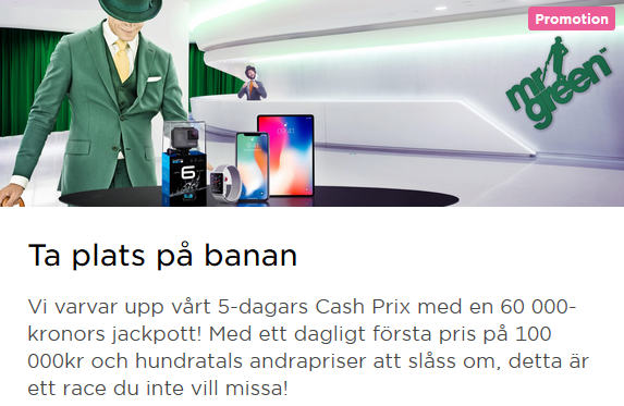 MrGreen 5-dagars Cash Prix