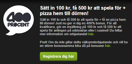 Comeone 3000 kronor bonus plus en pizza hem till dörren