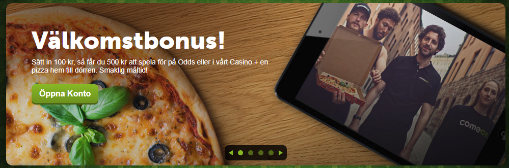 Comeone 3000 kronor bonus plus en pizza hem till dörren
