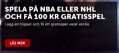 Betsafe Gratisspel för 100 kr på NBA eller NHL