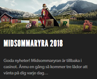 Rizk Midsommaryra 2018 Nätcasino
