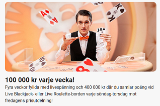 LeoVegas Nätcasino 100 000 kr varje vecka! Två veckor Blackjack