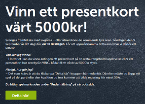 Nätcasino Vinn ett presentkort värt 5000kr!