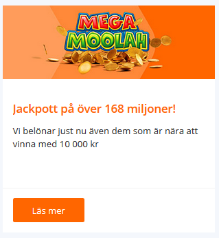 Vinn 10 000 kr via Mega Moolah Jackpot på Betsson!