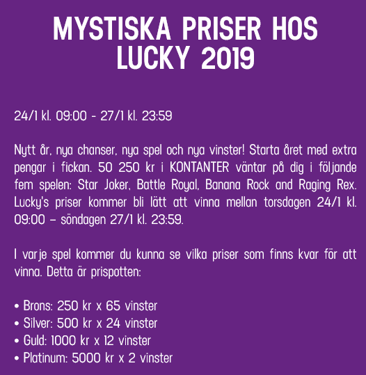 Vinn 5000 kr kontant på Lucky Casino ur