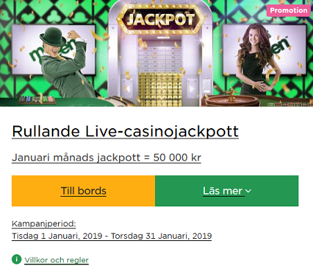 Vinn januari månads jackpott på 50 000 kr på MrGreen!