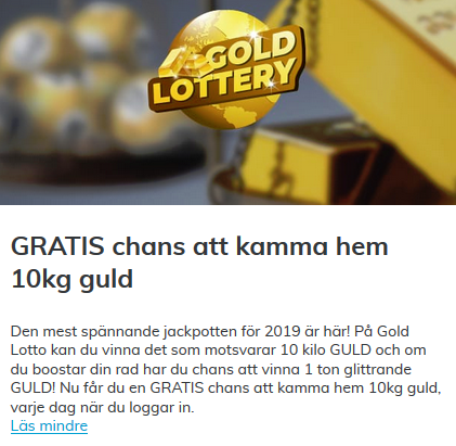 Vinn 10 kg guld på Multilotto!