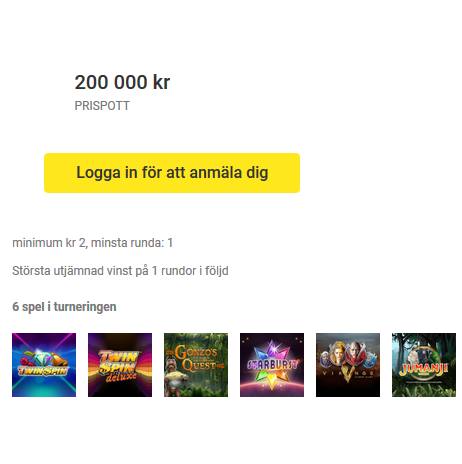 Tävla om 200 000 kr i Lucky Spin-turneringen hos Unibet!