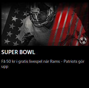 Hämta ditt 50 kr livespel på Superbowl hos Betsafe!
