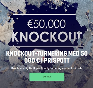 € 50 000 Knockout-turnering poker på Guts!
