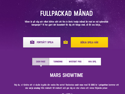 Tävla om 15000 kr varje vecka i mars hos LuckyCasino!