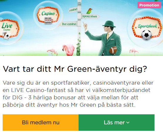 Bli medlem nu på Mr Green och börja jaga dina 5000 kr!