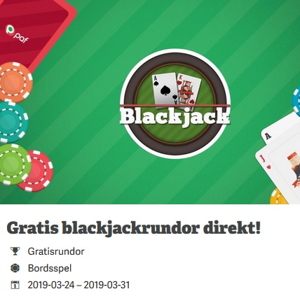Fixa 50 gratishänder i Blackjack på Paf nu!