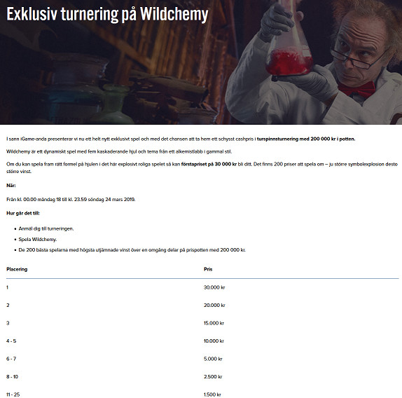 Spela om 200 000 kr på iGame i Wildchemy-turneringen!