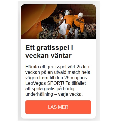 Hämta ditt 25 kr gratisspel live nu hos LeoVegas!