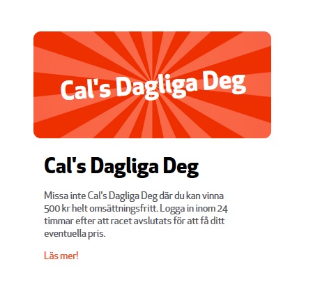 Ta del av Casino Calzone nya dagliga deg nu!