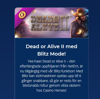 Spela Dead or Alive II i Blitz Mode på Casino Heroes!