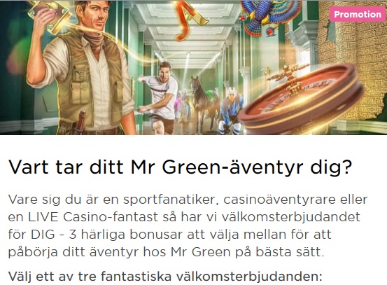 Bli medlem på Mr Green och tävla om 100 000 kr nu!