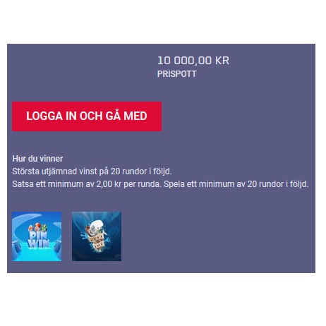 Vinn andel av 10 000 kr i Maria Casino turnering!