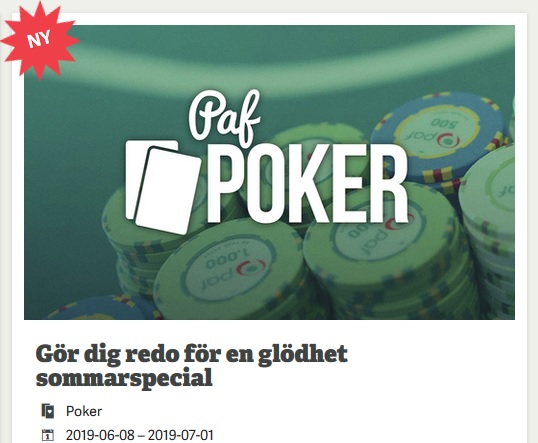 Kvala till 50 000 € pokerturnering hos online casino Paf!