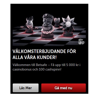 Välj ditt välkomsterbjudande på Betsafe nu!