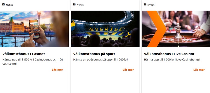 Välj din välkomstbonus och spela hos nya Betsson!