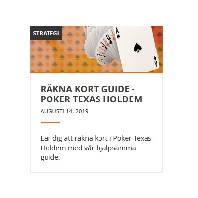 Nu kan du lära dig räkna kort i pokerspelet Texas Holdem på Betsson!