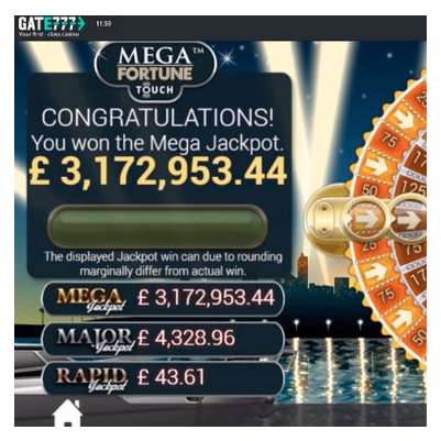 Jackpottvinst på 35 miljoner kronor hos Gate777 Casino!