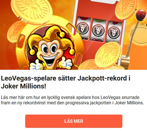 LeoVegas Jackpott-rekord i Joker Millions!