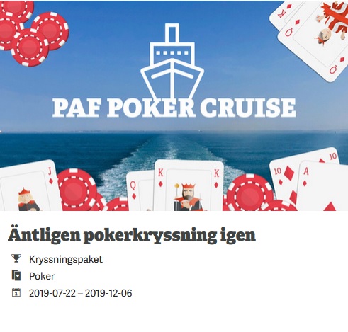 Äntligen pokerkryssningstävling igen på Paf!