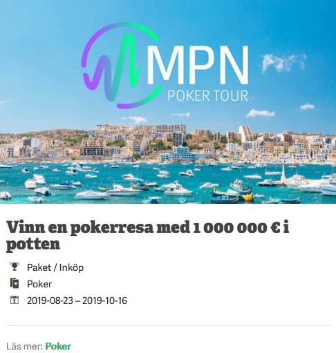 Paf Casino låter dig tävla om pokerplats med 1 € miljon i potten!