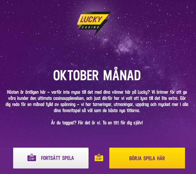 Här tävlar du om din andel av 5000 € på Lucky casino!