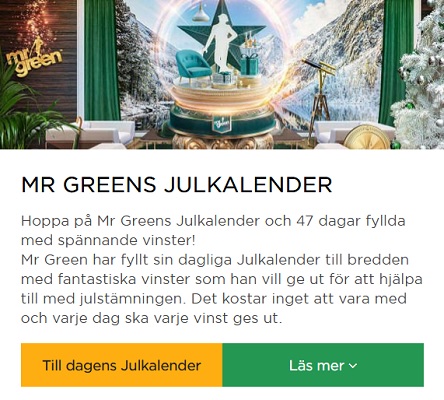 Mr Green Casino Julkalender 2019