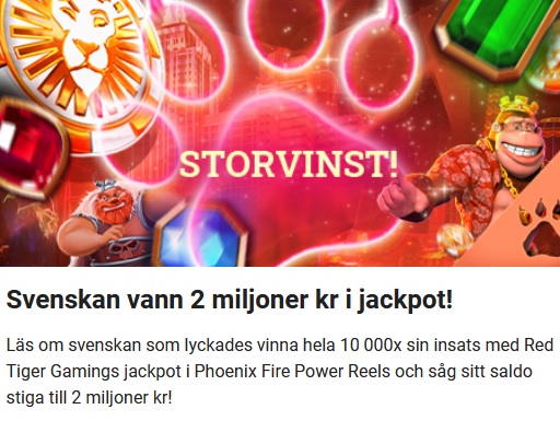 Svenskan vann 2 miljoner kr i jackpott hos LeoVegas!