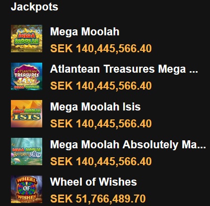 Progressiva jackpottar med 140 miljoner kr hos Videoslots!