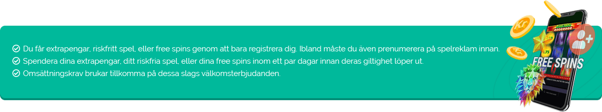 Casino bonus utan insättning